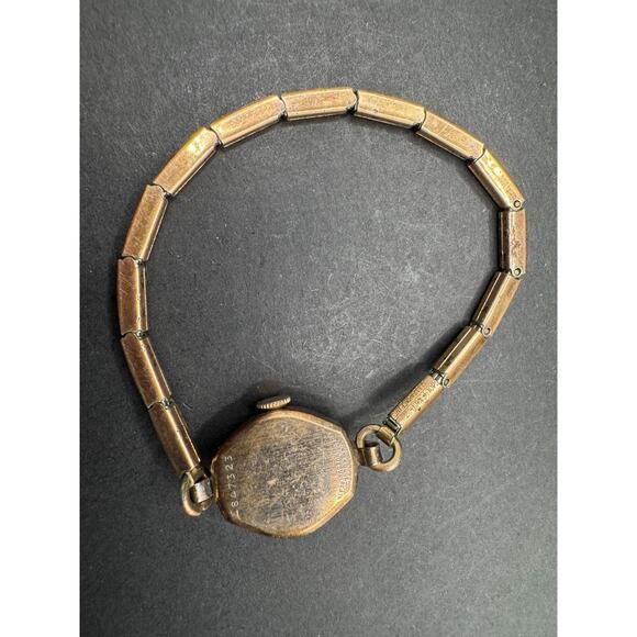 Vintage Bulova Rose 14K ROLLED GOLD Plate Ladies Cocktail Wrist Watch 16mm main image 4
